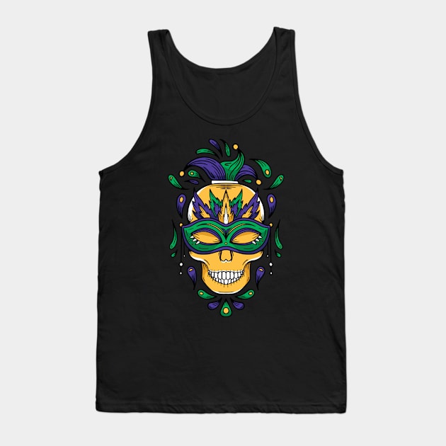 Mardi Gras Skull Tank Top by BurunduXX-Factory